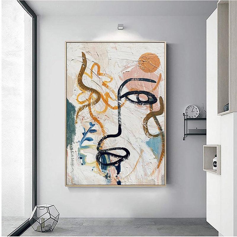 European American Style Face Inkjet Canvas Painting for Home Decoration