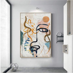 European American Style Face Inkjet Canvas Painting for Home Decoration