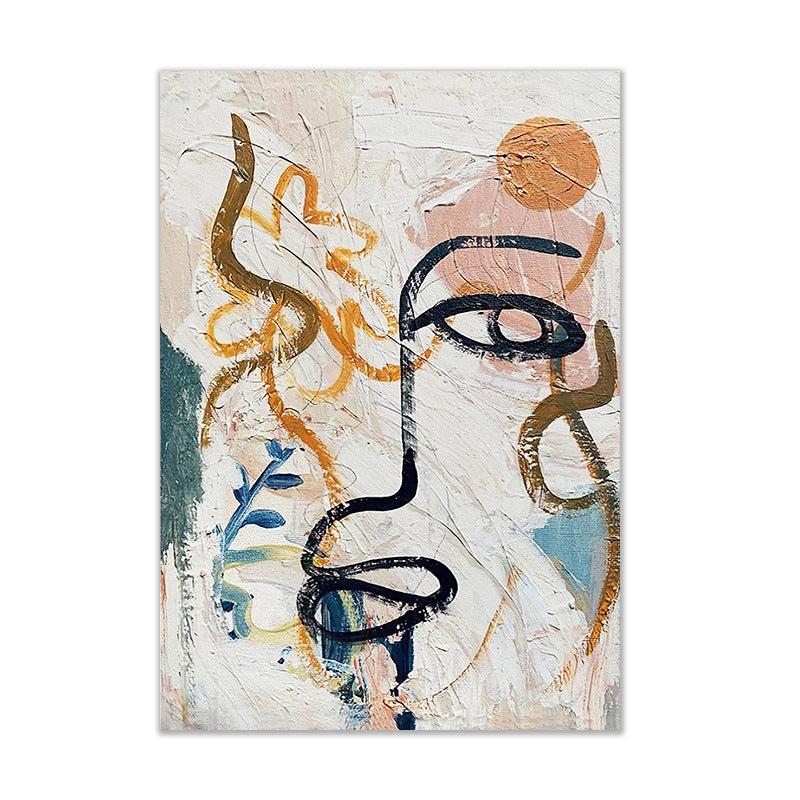 European American Style Face Inkjet Canvas Painting for Home Decoration