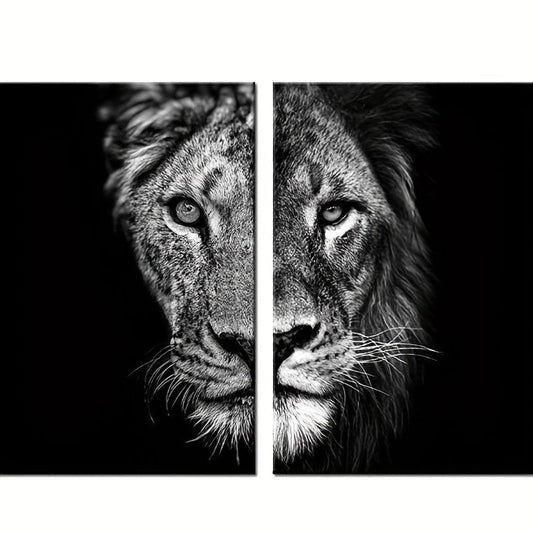 2pcs African Lion Wall Poster Canvas Painting 15.7x23.6in 40cmx60cm