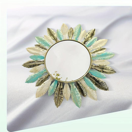 3D Feather Mirror Wall Hanging Wall Decor Living Room Bedroom Bathroom