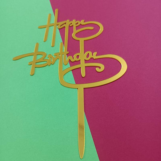 Happy Birthday Cake Topper Acrylic Insert for Baking Decorations