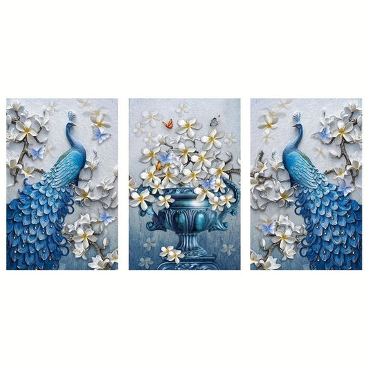 Vintage Peacock Wall Canvas Living Room Decor 15.7x23.6in