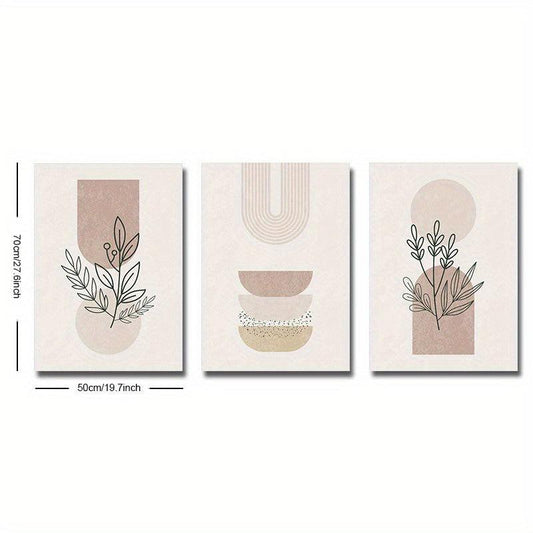 Boho Abstract Canvas Painting Flower Art Print for Living Room Bedroom