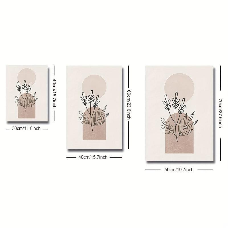 Boho Abstract Canvas Painting Flower Art Print for Living Room Bedroom