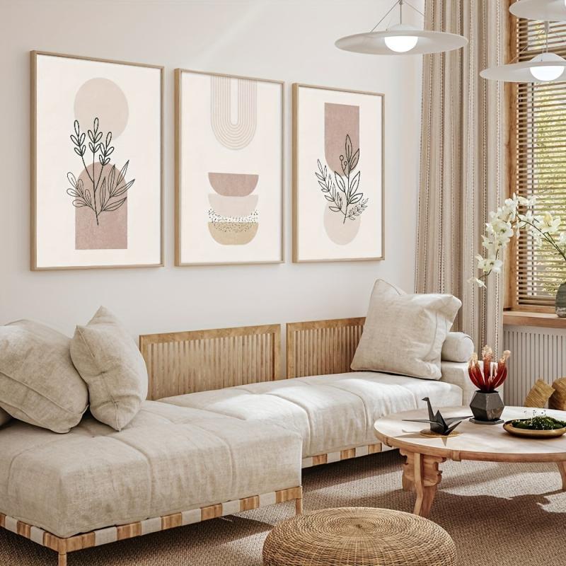 Boho Abstract Canvas Painting Flower Art Print for Living Room Bedroom