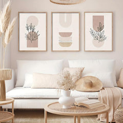 Boho Abstract Canvas Painting Flower Art Print for Living Room Bedroom