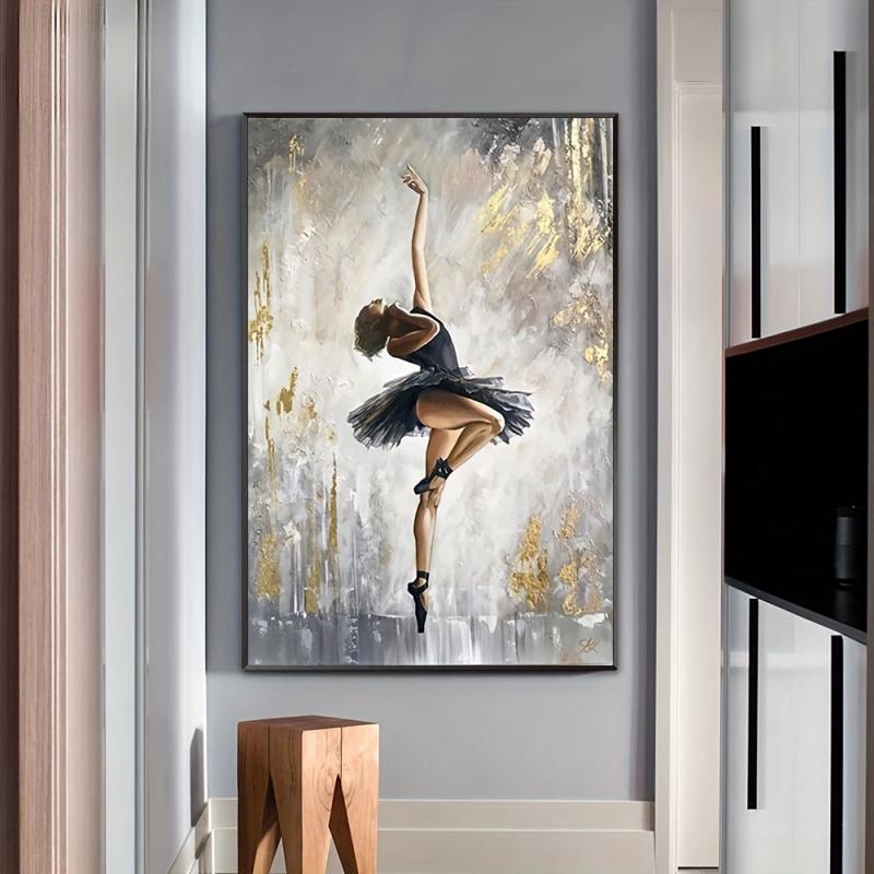 Ballerina Canvas Painting Abstract Girl Wall Art