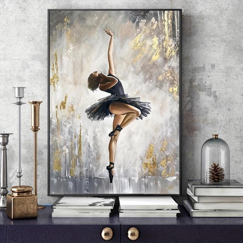 Ballerina Canvas Painting Abstract Girl Wall Art