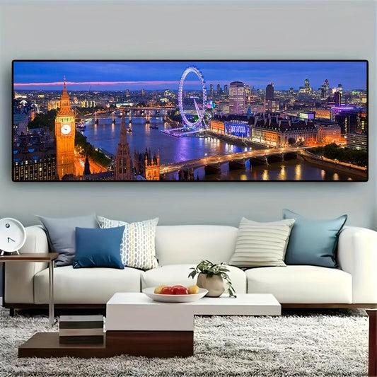 London Night Scenery Canvas Art Painting Poster