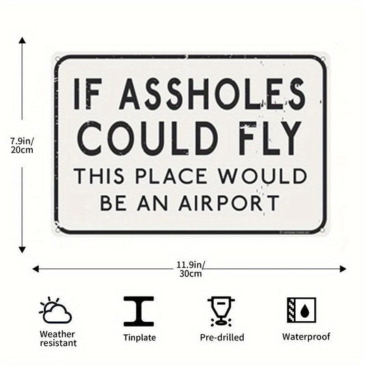 Funny Vintage Metal Tin Sign Ass Blew Kiss Print Home Office Toilet Bar