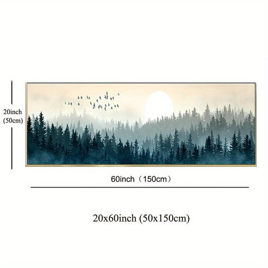Quiet Forest Flying Birds Canvas Art Painting Poster Nordic Minimalism Decor