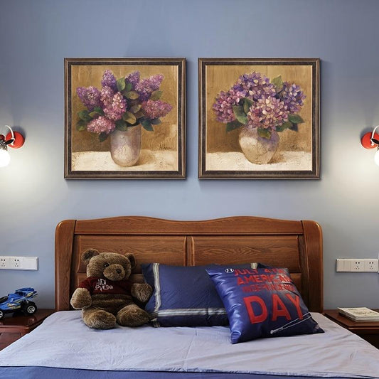 Purple Bouquet Canvas Wall Art Set
