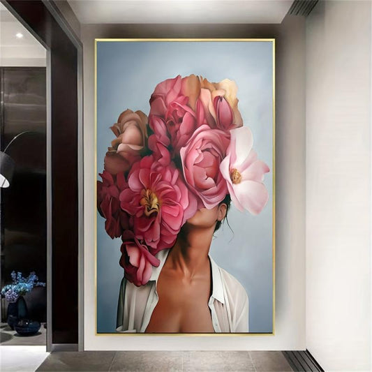 High Definition Red Flowers Painting Canvas Poster