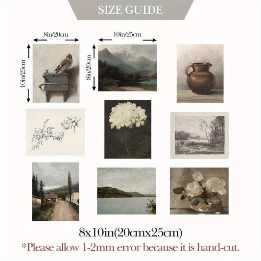 9pcs Canvas Poster Modern Art Flower Prints Pictures Vase Art Prints