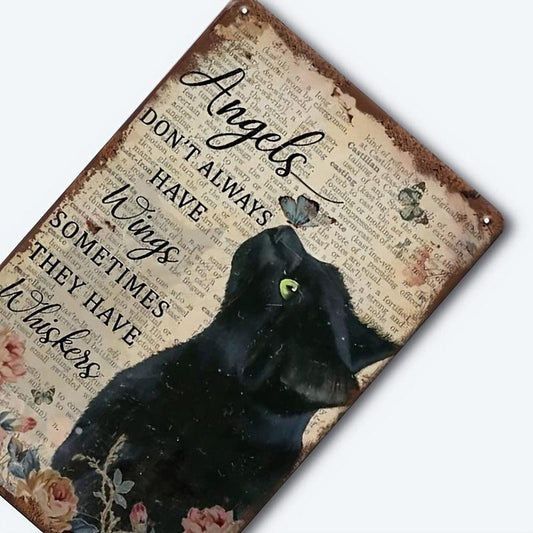 Vintage Metal Sign Cat Memorial Gift 12x8 Inches Home Wall Decor