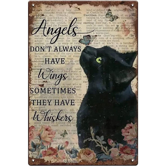 Vintage Metal Sign Cat Memorial Gift 12x8 Inches Home Wall Decor