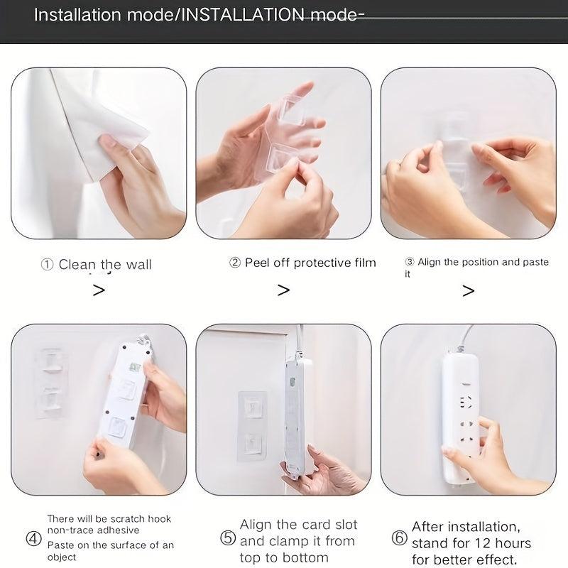 8pcs Traceless Hook for Office and Home, Double-sided Tape, Multifunctional