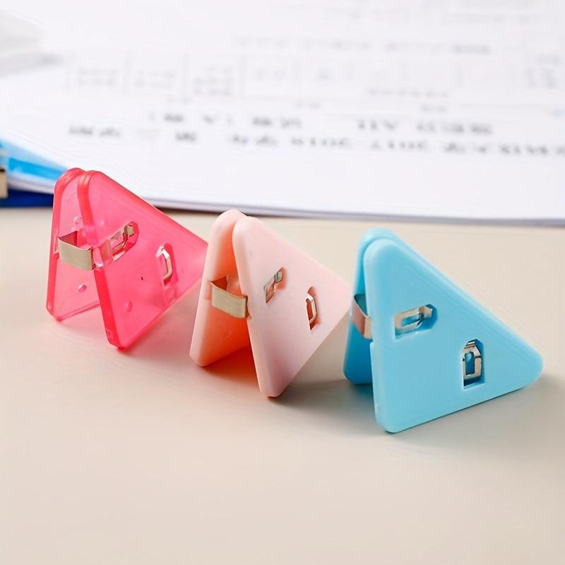8pcs Transparent File Corner Clips & Paper Clips for School & Office
