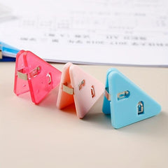 8pcs Transparent File Corner Clips & Paper Clips for School & Office