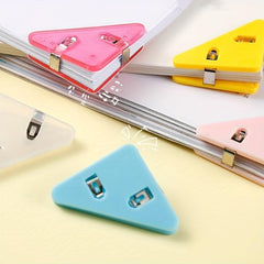 8pcs Transparent File Corner Clips & Paper Clips for School & Office