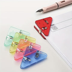 8pcs Transparent File Corner Clips & Paper Clips for School & Office