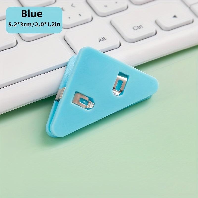 8pcs Transparent File Corner Clips & Paper Clips for School & Office