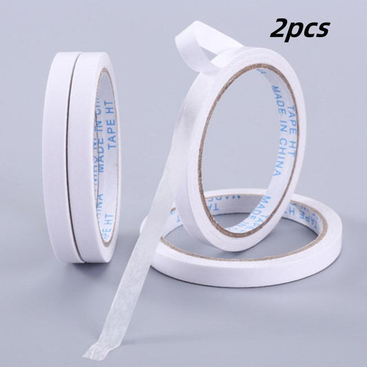 2pcs Thin Double-sided Adhesive Office Stationery Tape