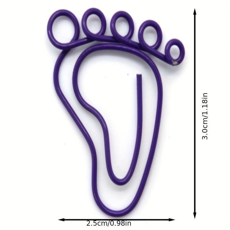 24pcs Foot Shape Paperclip Metal Bookmark Clip Cartoon Foot