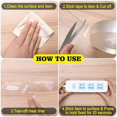 Double Sided Adhesive Tape Reusable Washable Wall Stickers