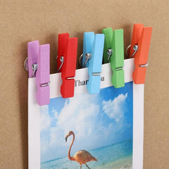 50Pcs Push Pin with Wooden Clips for Cork Board Artwork Bulletin Board Crafts