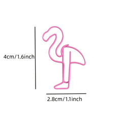 20pcs Flamingo Paper Clips Metal Bookmarks School Supplies