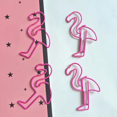 20pcs Flamingo Paper Clips Metal Bookmarks School Supplies