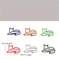 30pcs Cat Paper Clips Index Tabs Bookmark Mix Colors Metal Paper Clips Bookmarks