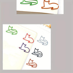 30pcs Cat Paper Clips Index Tabs Bookmark Mix Colors Metal Paper Clips Bookmarks