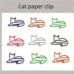 30pcs Cat Paper Clips Index Tabs Bookmark Mix Colors Metal Paper Clips Bookmarks