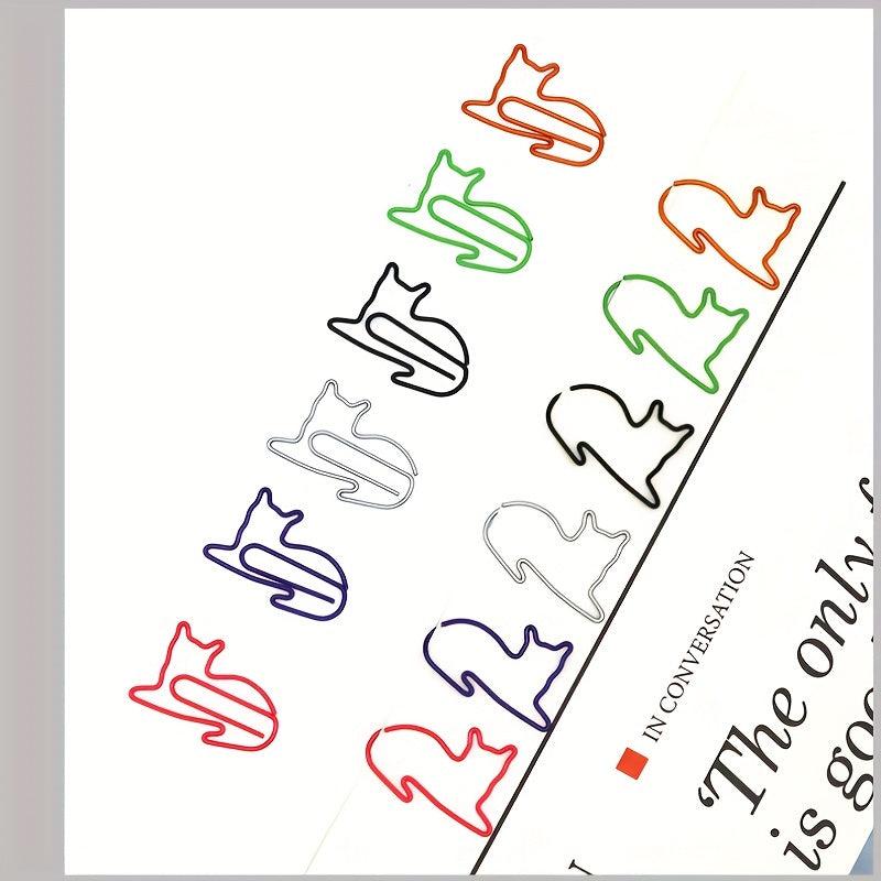 30pcs Cat Paper Clips Index Tabs Bookmark Mix Colors Metal Paper Clips Bookmarks