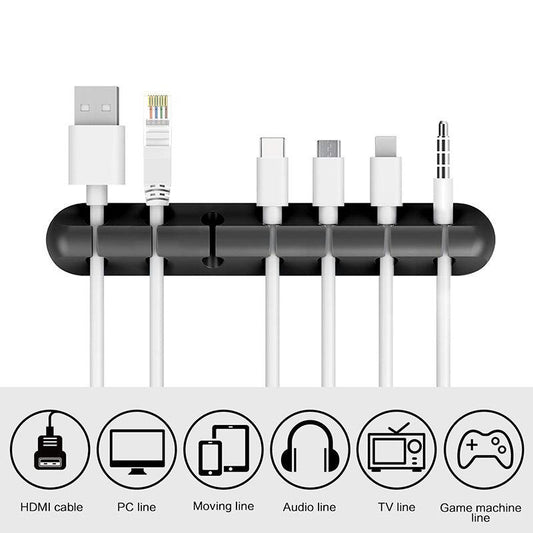 Silicone Cable Organizer Clip Adhesive Cable Hooks Earphone Holder