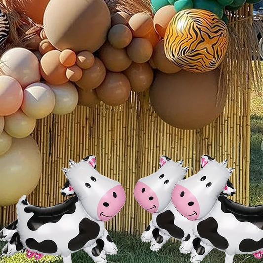 4pcs Cow Balloons Farm Animal Theme Party Decorations