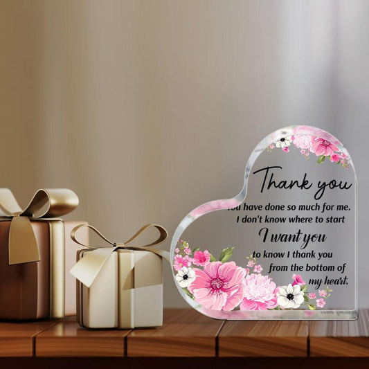 Acrylic Heart Desktop Ornament Crystal Thank You Birthday Gift