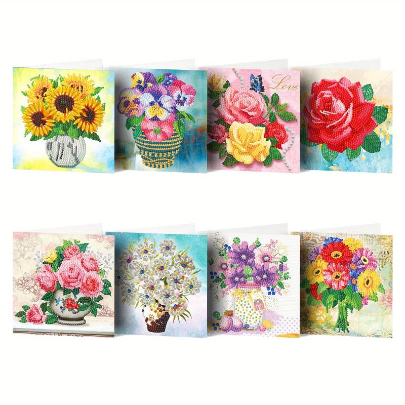 8pcs Diamond Painting Card Set - Create Greeting Cards with Ease