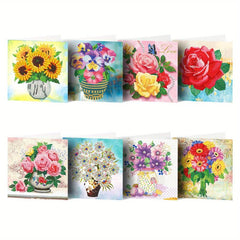 8pcs Diamond Painting Card Set - Create Greeting Cards with Ease