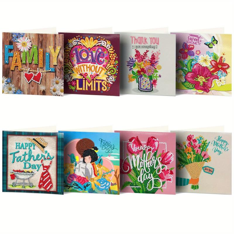 8pcs Diamond Painting Card Set - Create Greeting Cards with Ease