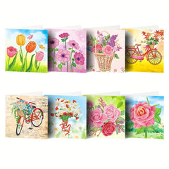 8pcs Diamond Painting Card Set - Create Greeting Cards with Ease