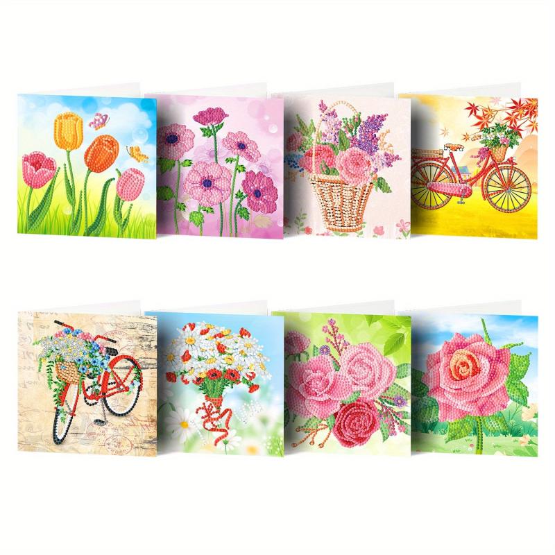 8pcs Diamond Painting Card Set - Create Greeting Cards with Ease