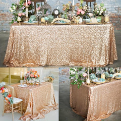Rose Golden Sequin Table Cloth 180x120cm