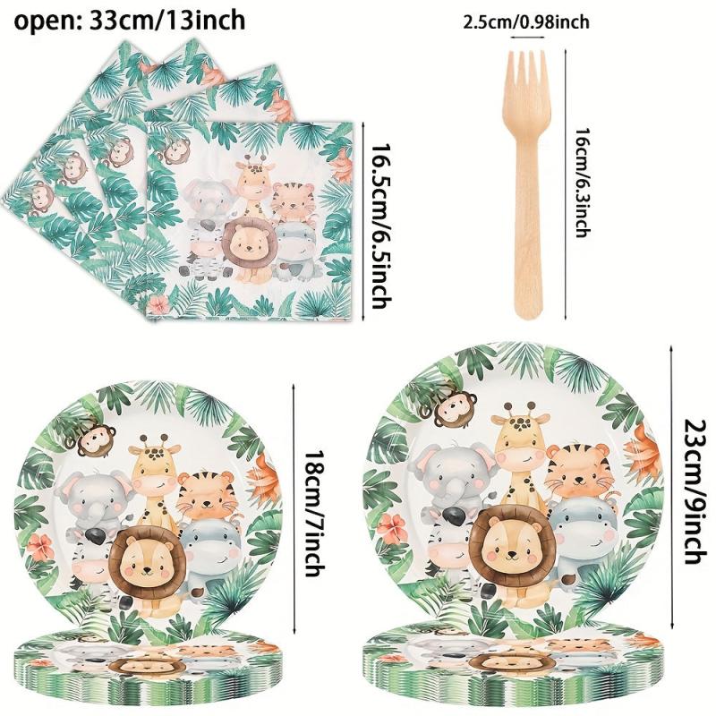 20pcs Wild Animal Baby Shower Party Supplies