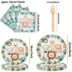 20pcs Wild Animal Baby Shower Party Supplies