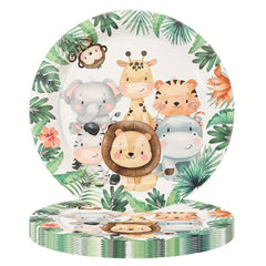 20pcs Wild Animal Baby Shower Party Supplies