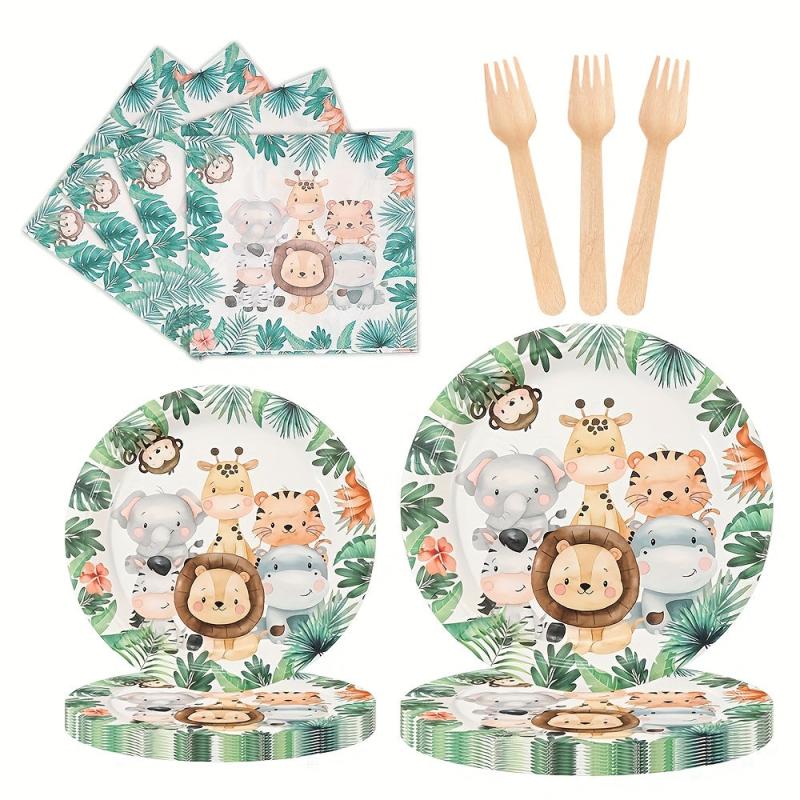 20pcs Wild Animal Baby Shower Party Supplies